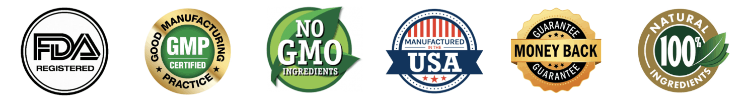 Gluconara FDA registered GMP certified non-GMO trust badges