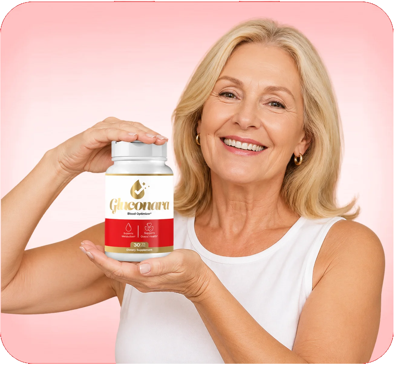 Gluconara blood sugar support formula bottle — 7-second daily ritual